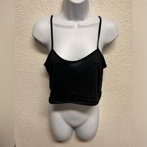 Women’s black small/medium crop Spagetti strap top